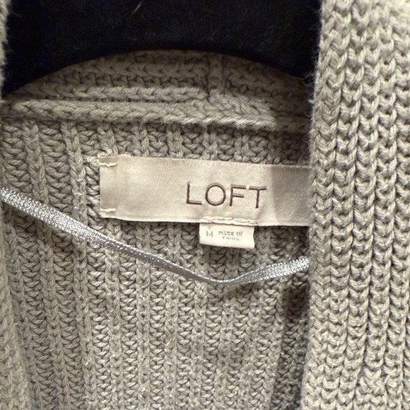LOFT Heather Gray Knit Cardigan - Picture 2 of 2